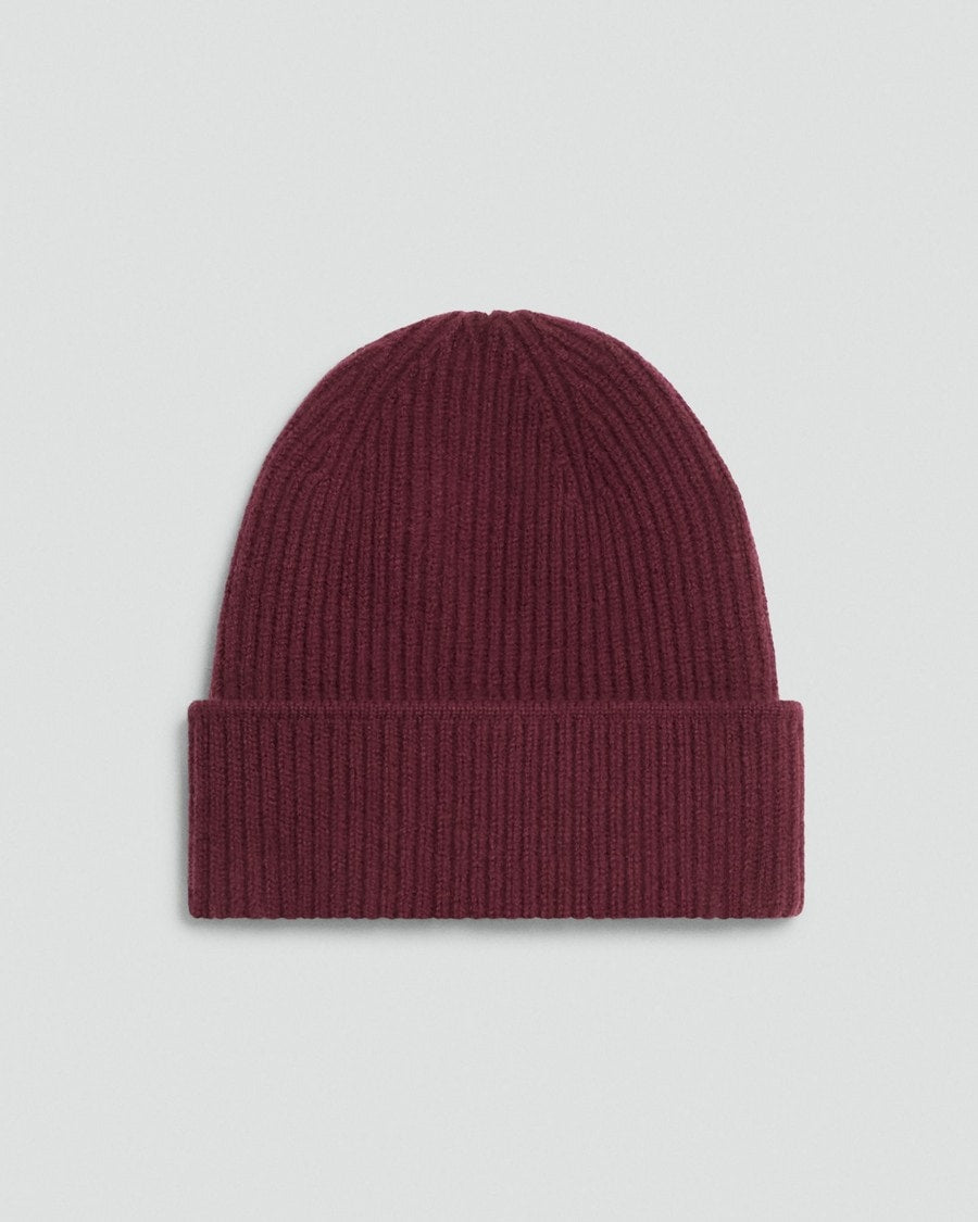 Ribbed Beanie in Cashmere