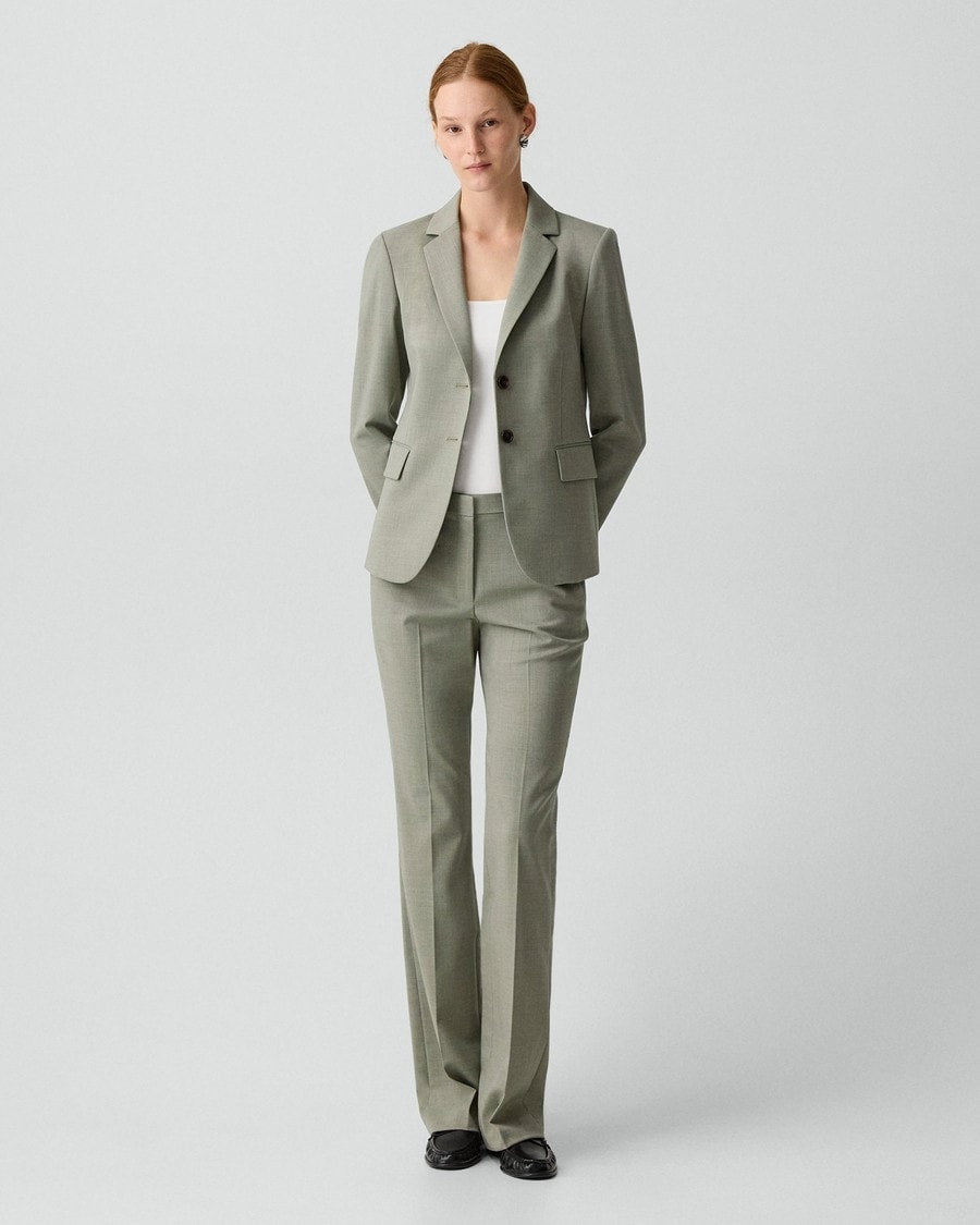 Flared Pant, 29'' in Wool Gabardine