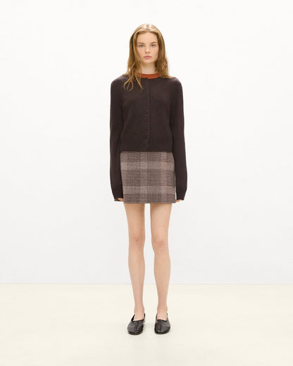 A-Line Mini Skirt in Plaid Wool-Cashmere