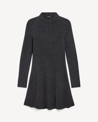 Ribbed Sweater Dress in Felted Wool-Cashmere