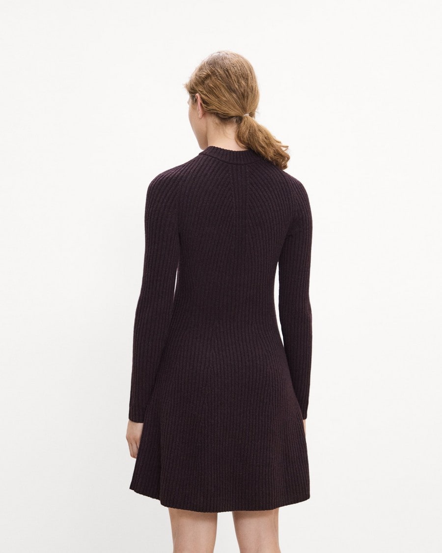 Ribbed Sweater Dress in Felted Wool-Cashmere
