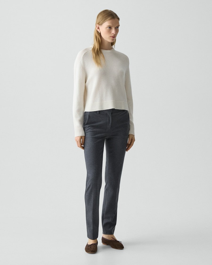 Slim Leg Pant in Wool-Blend Knit