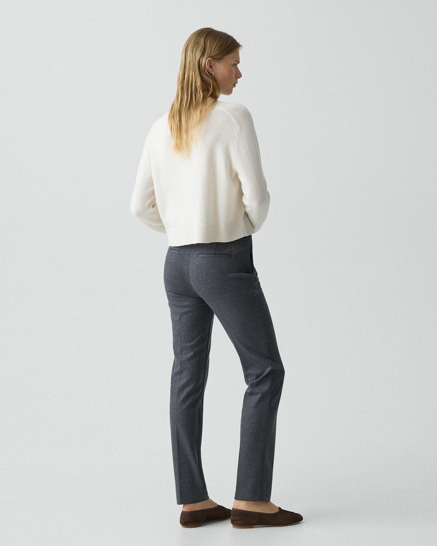 Slim Leg Pant in Wool-Blend Knit