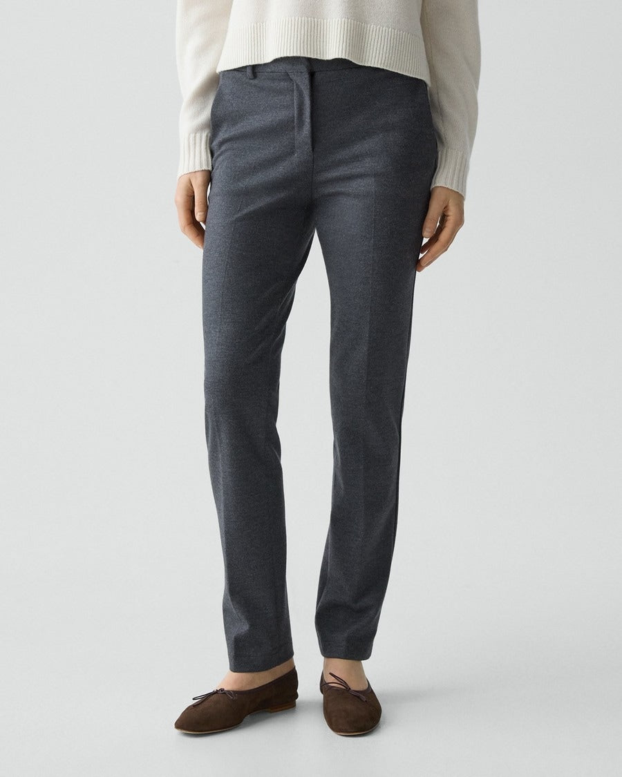 Slim Leg Pant in Wool-Blend Knit