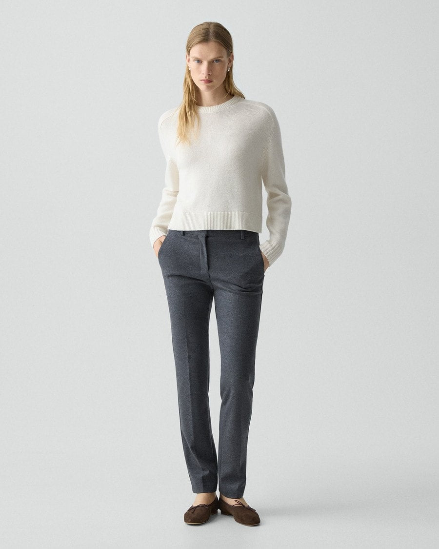 Slim Leg Pant in Wool-Blend Knit