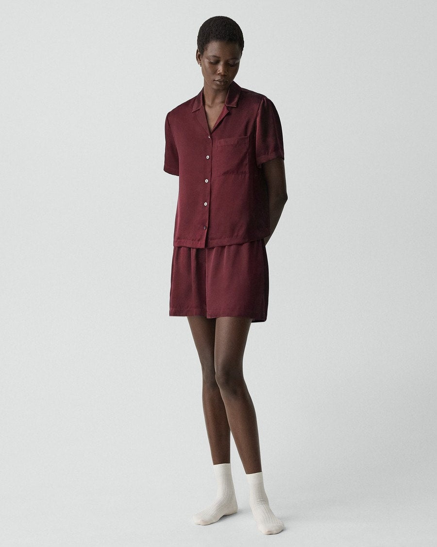 Short Pajama Set in Lounge Silk