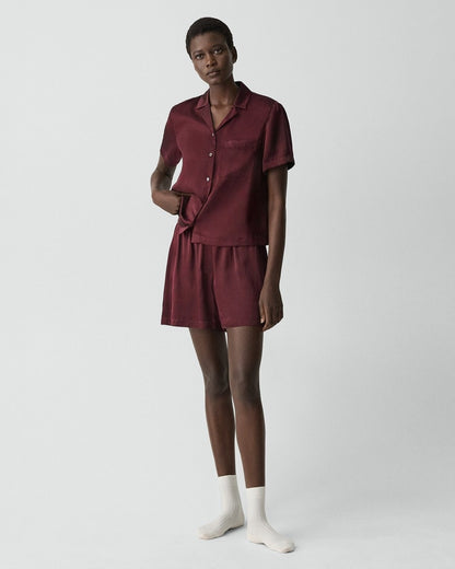 Short Pajama Set in Lounge Silk