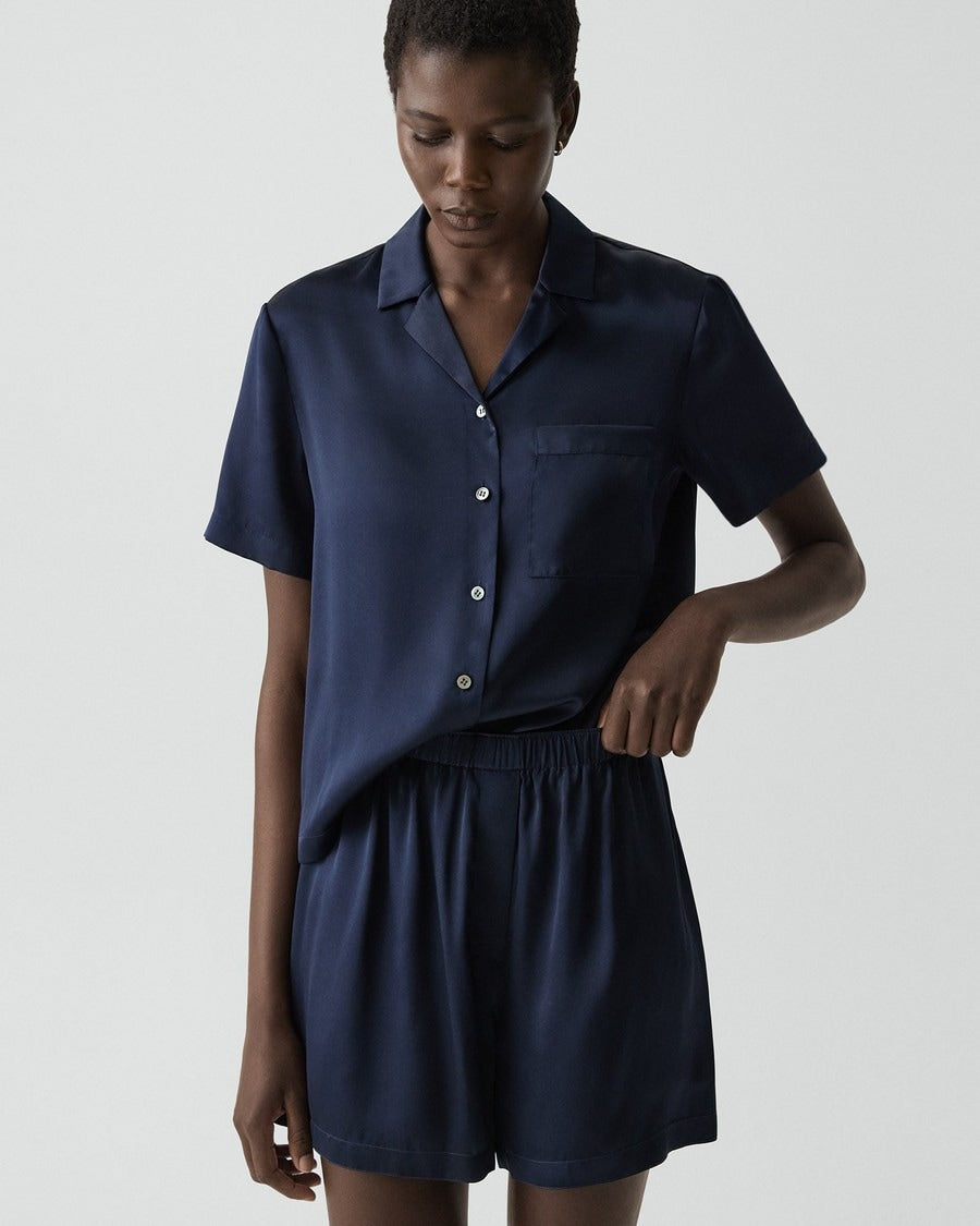 Short Pajama Set in Lounge Silk