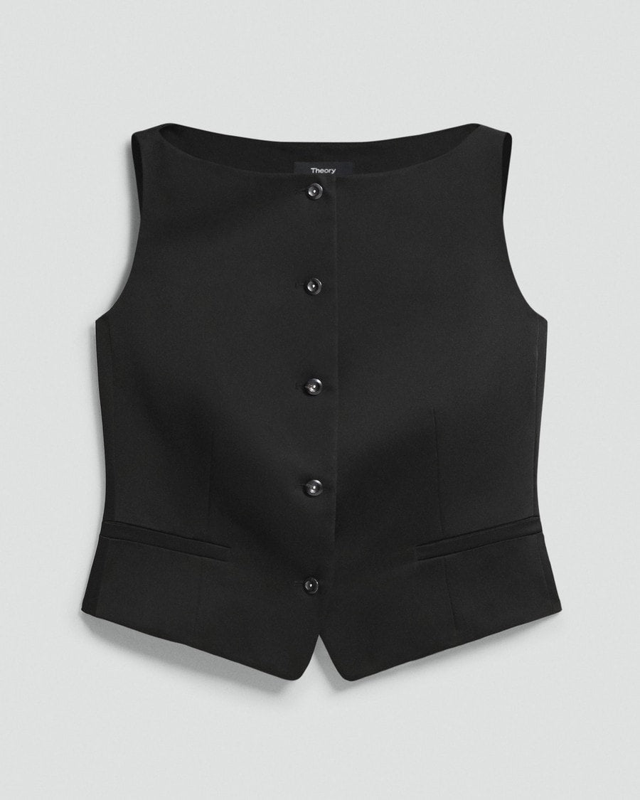Boatneck Vest in Satin