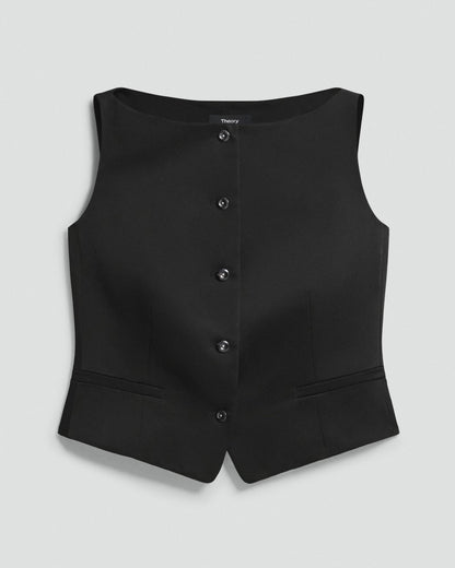 Boatneck Vest in Satin