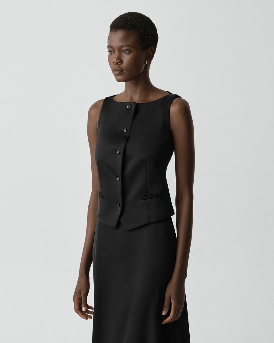 Boatneck Vest in Satin