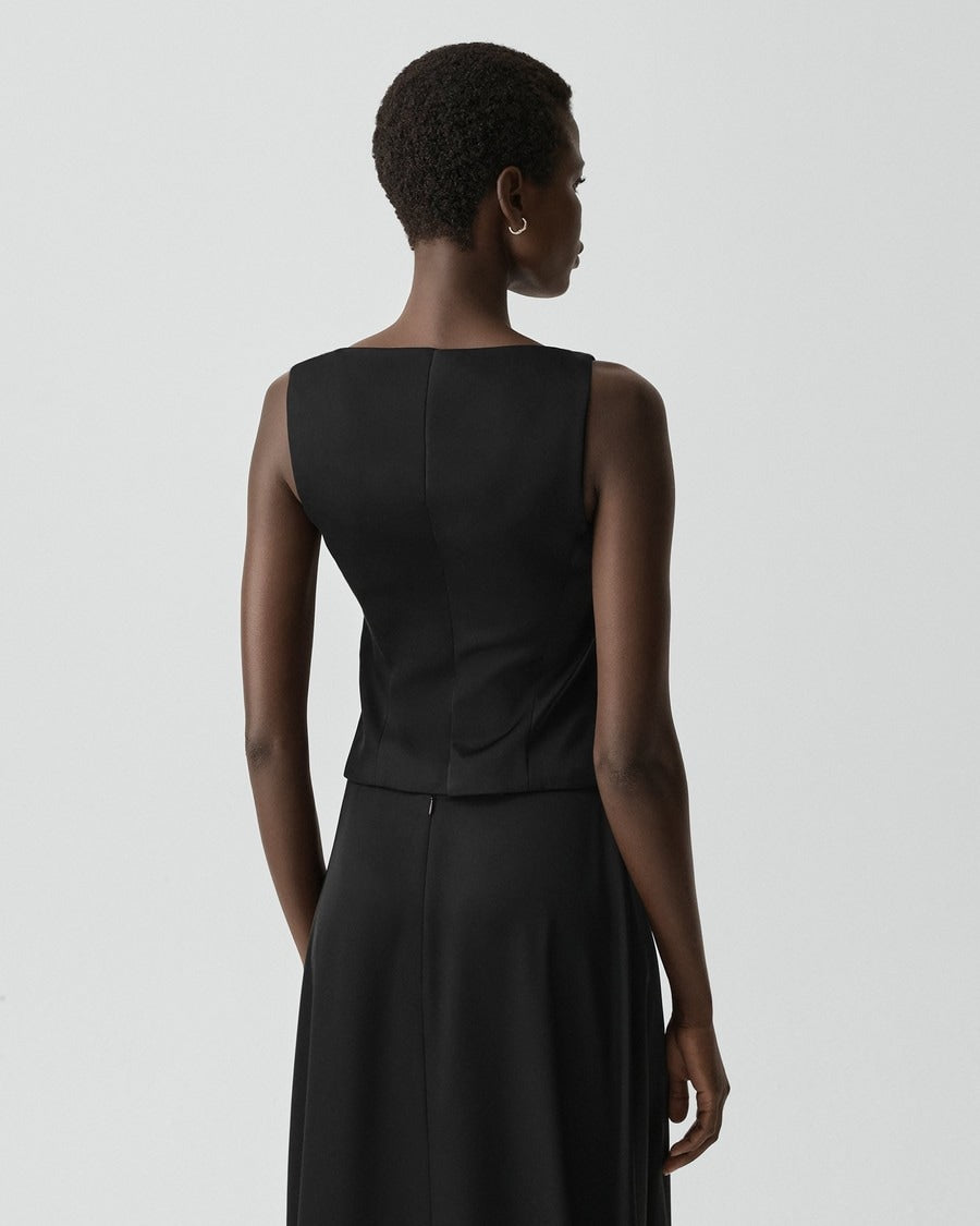 Boatneck Vest in Satin
