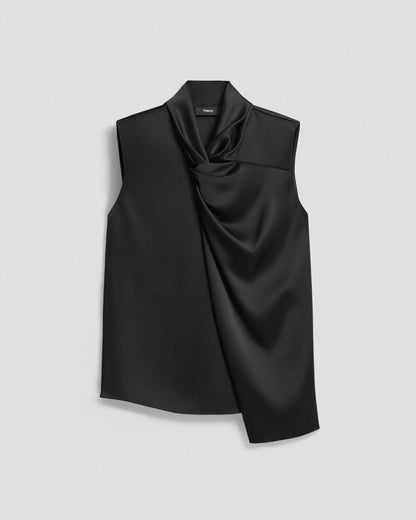 Twisted Split Blouse in Satin