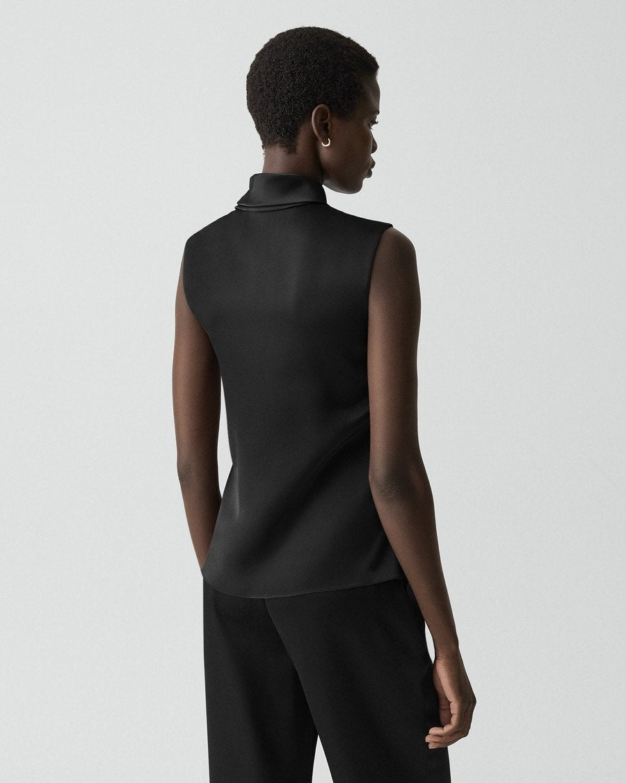 Twisted Split Blouse in Satin
