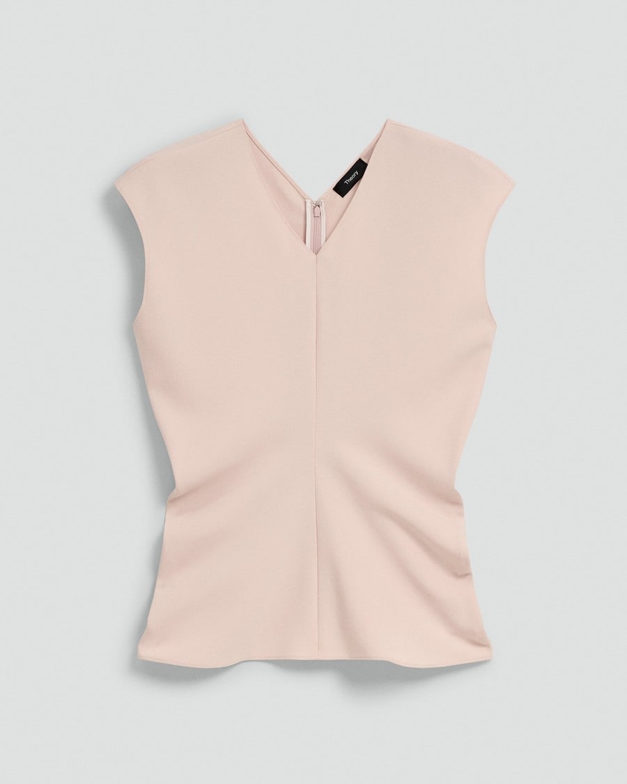 Draped V-Neck Top in Admiral Crepe