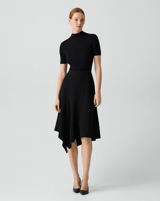 Panel Drape Skirt in Admiral Crepe
