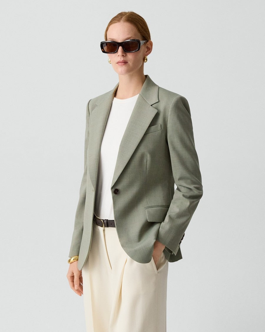 Lynnia Blazer in Wool Gabardine