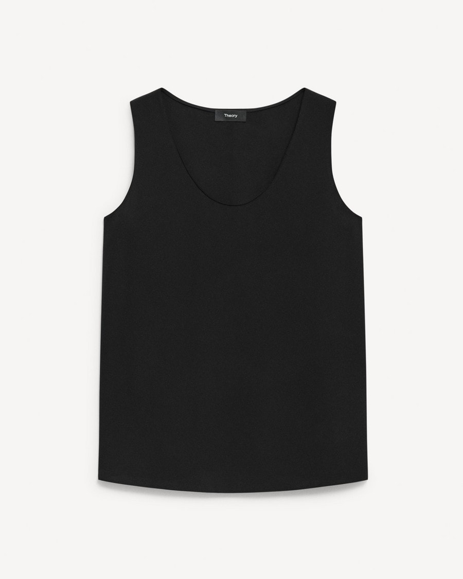 Scoop Neck Shell Top in Silk Georgette