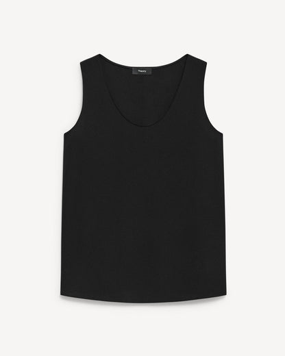 Scoop Neck Shell Top in Silk Georgette
