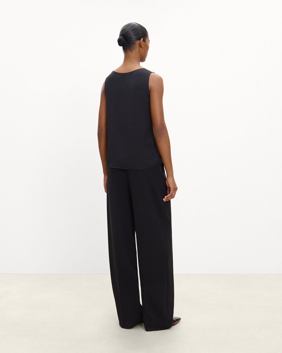 Scoop Neck Shell Top in Silk Georgette