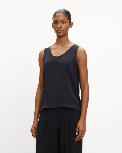 Scoop Neck Shell Top in Silk Georgette