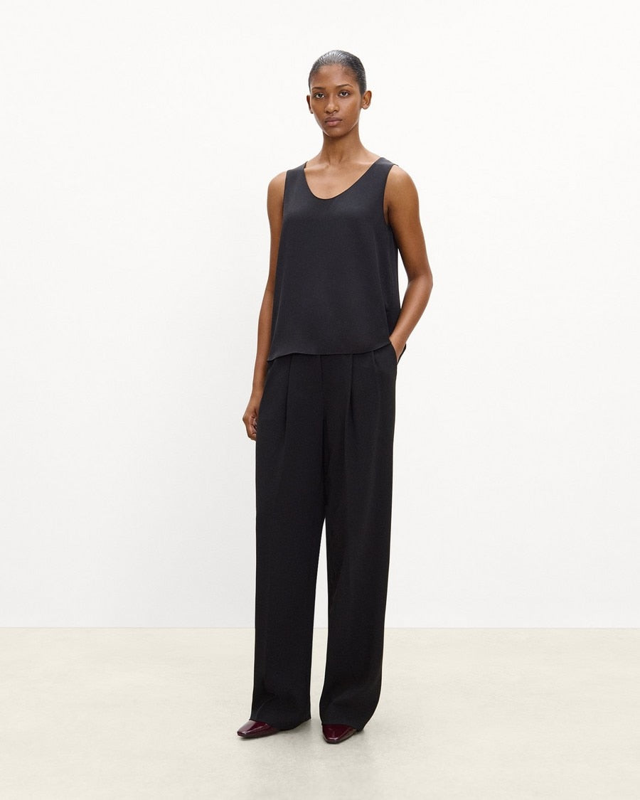 Scoop Neck Shell Top in Silk Georgette