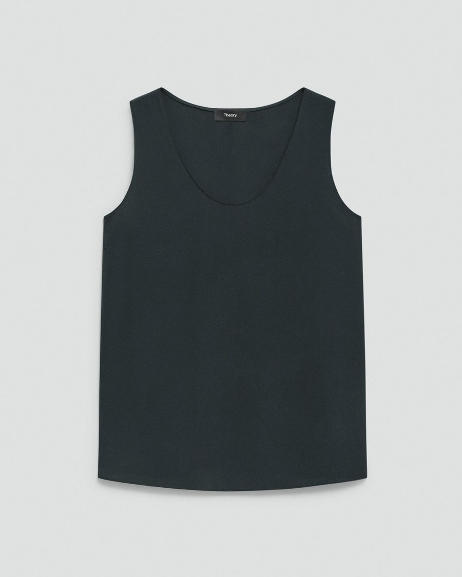 Scoop Neck Shell Top in Silk Georgette