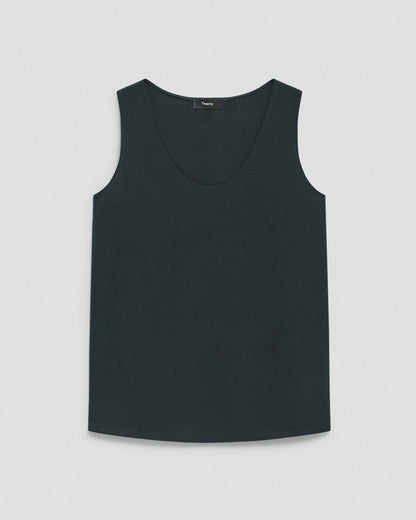 Scoop Neck Shell Top in Silk Georgette