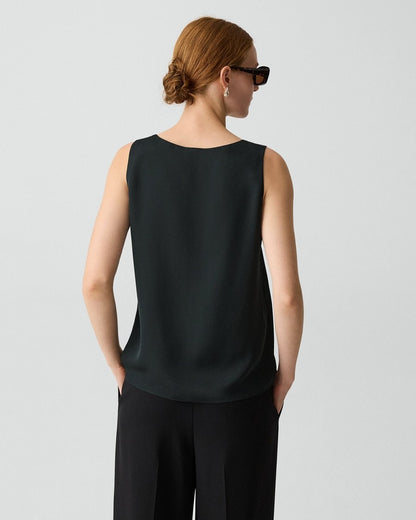 Scoop Neck Shell Top in Silk Georgette