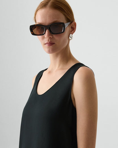 Scoop Neck Shell Top in Silk Georgette
