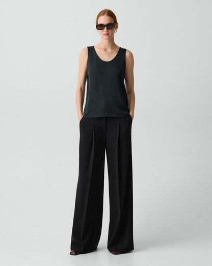 Scoop Neck Shell Top in Silk Georgette