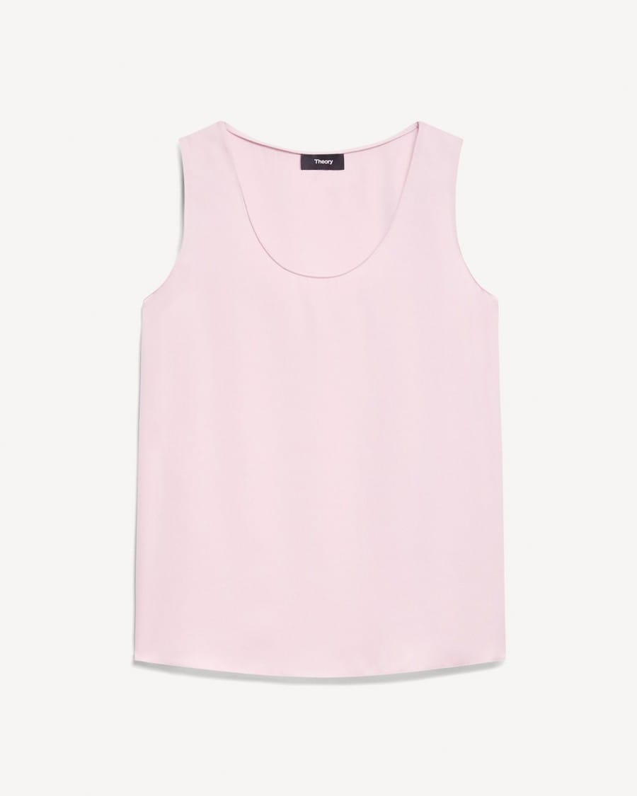 Scoop Neck Shell Top in Silk Georgette