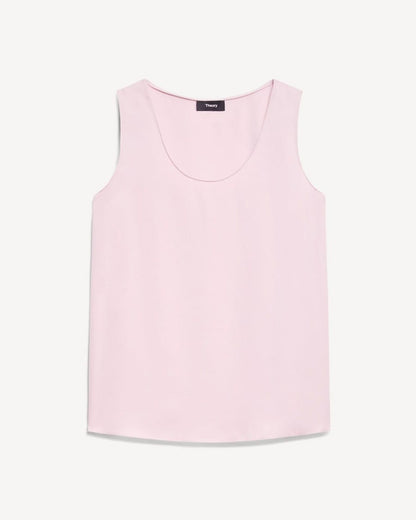 Scoop Neck Shell Top in Silk Georgette