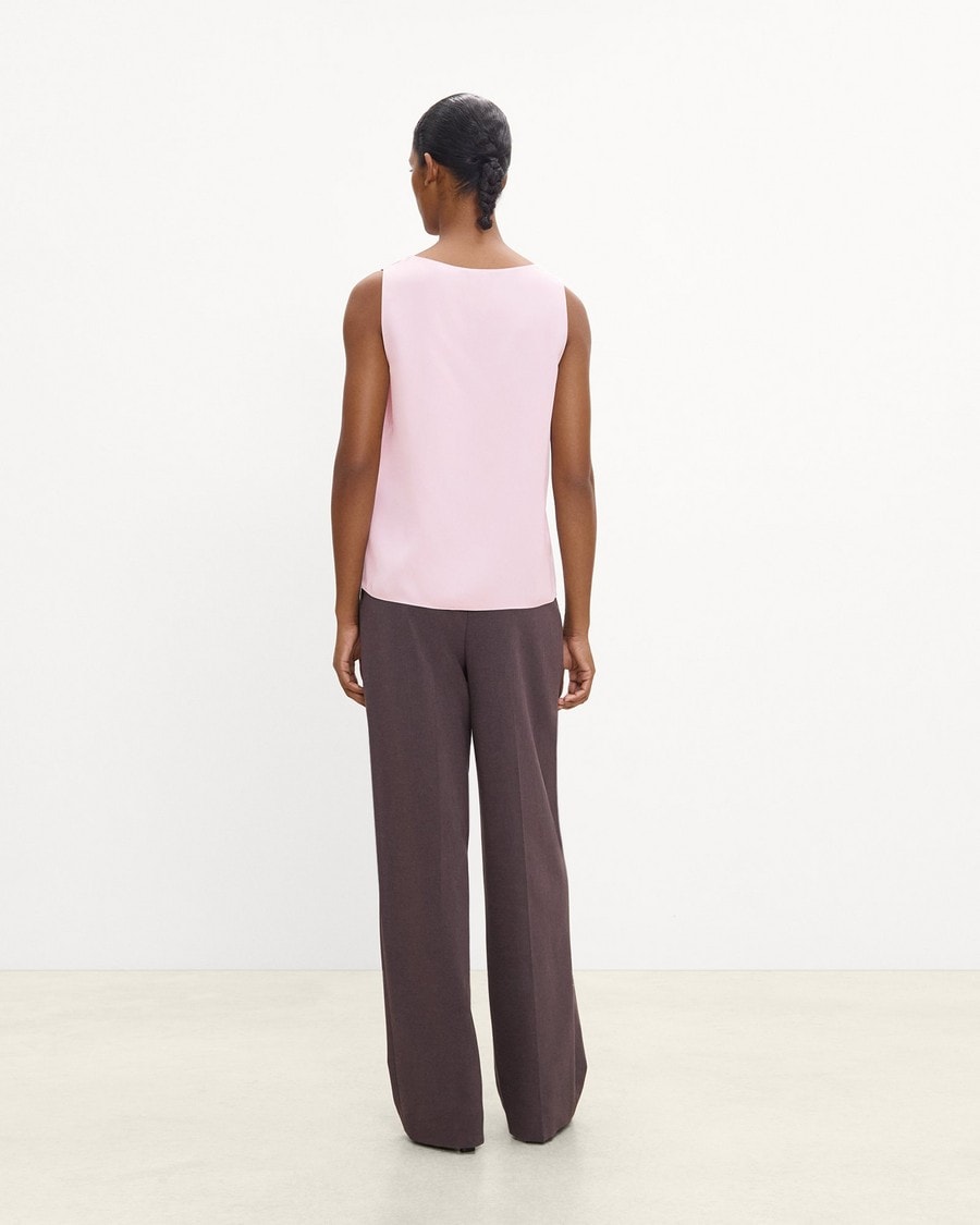 Scoop Neck Shell Top in Silk Georgette