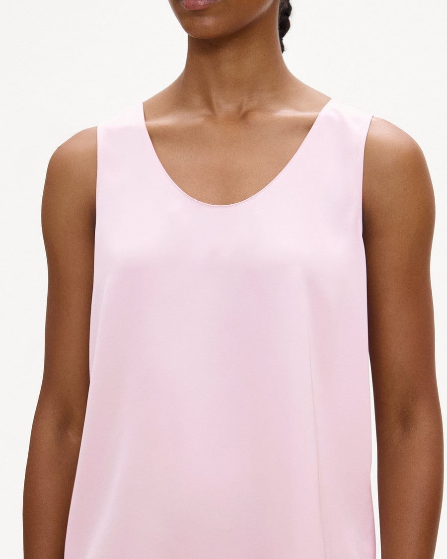 Scoop Neck Shell Top in Silk Georgette
