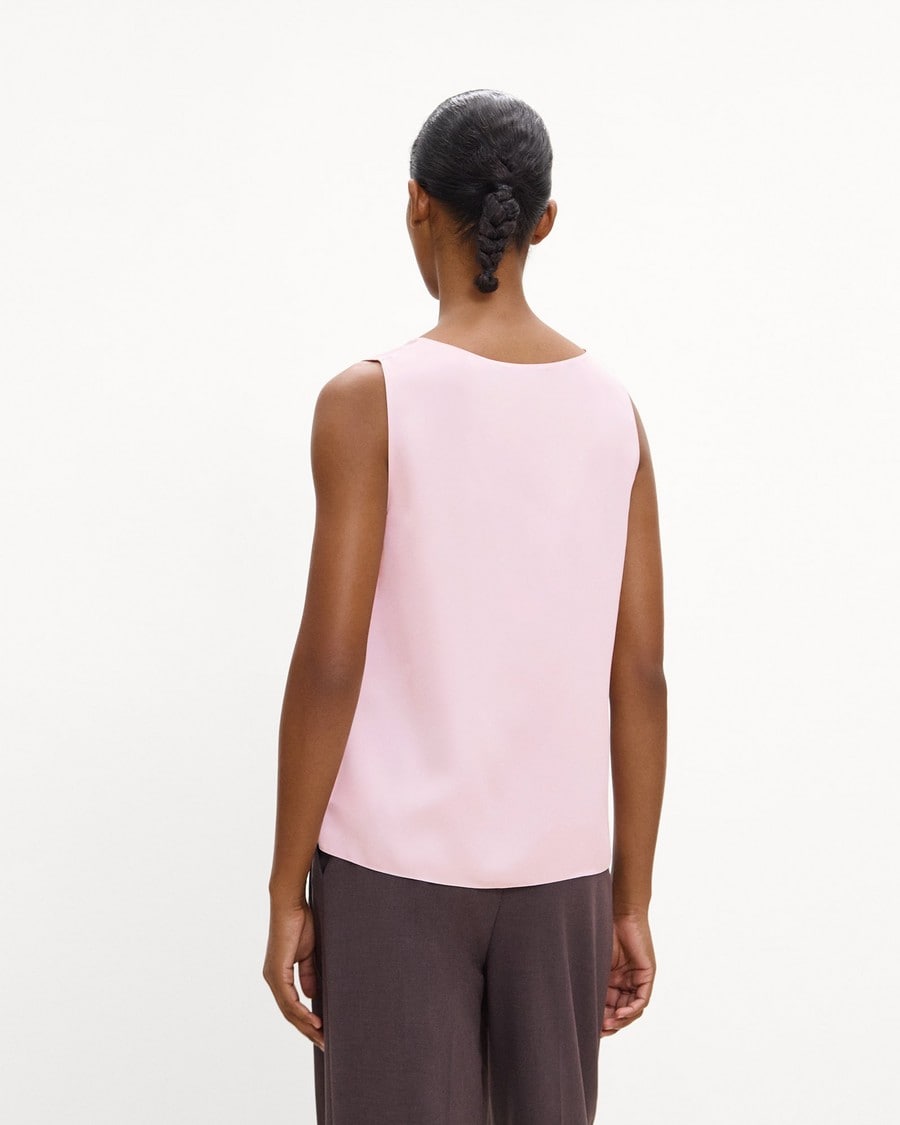 Scoop Neck Shell Top in Silk Georgette