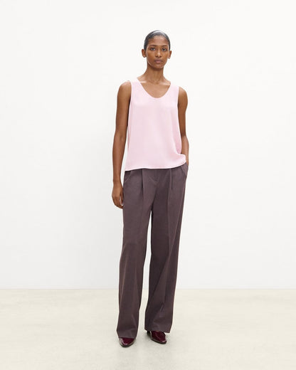 Scoop Neck Shell Top in Silk Georgette