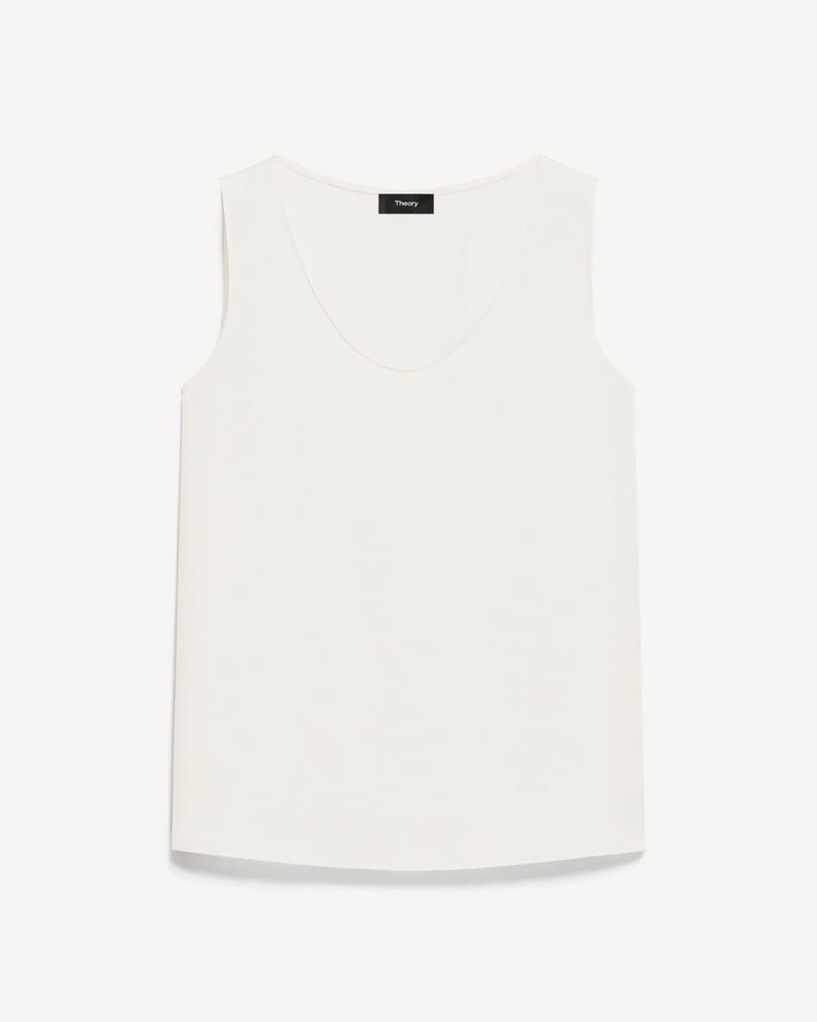 Scoop Neck Shell Top in Silk Georgette