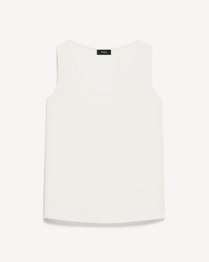 Scoop Neck Shell Top in Silk Georgette