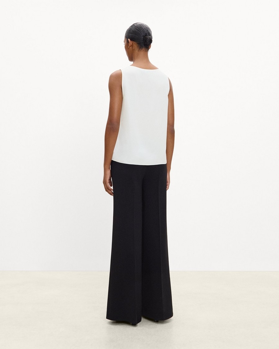Scoop Neck Shell Top in Silk Georgette