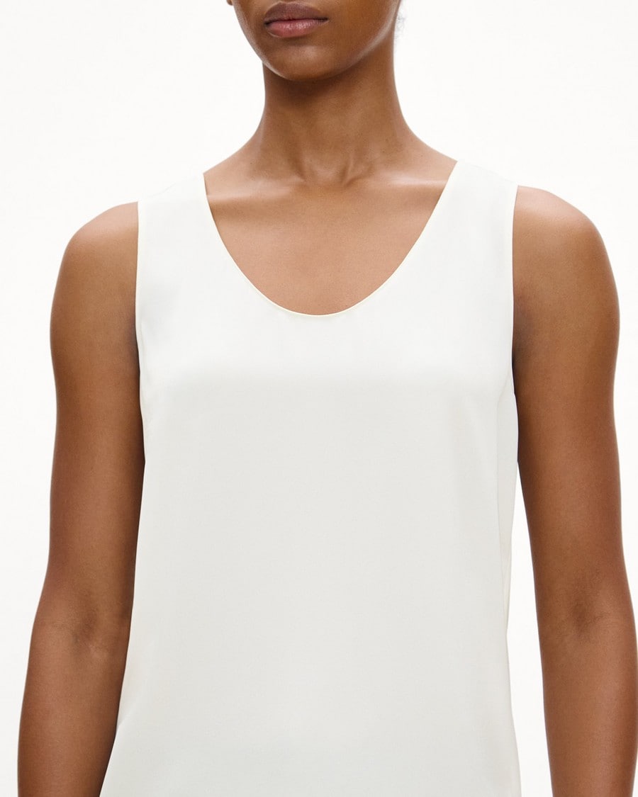Scoop Neck Shell Top in Silk Georgette