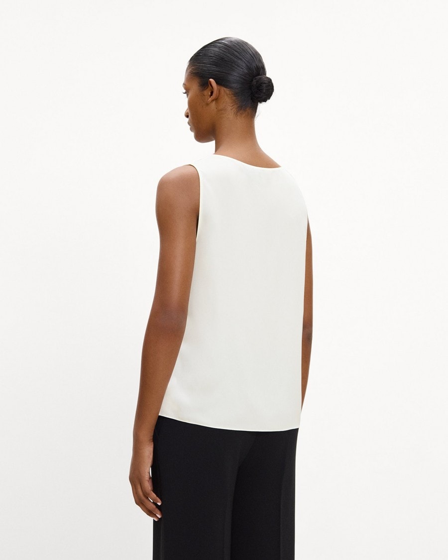 Scoop Neck Shell Top in Silk Georgette