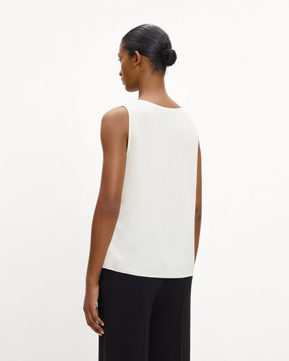 Scoop Neck Shell Top in Silk Georgette