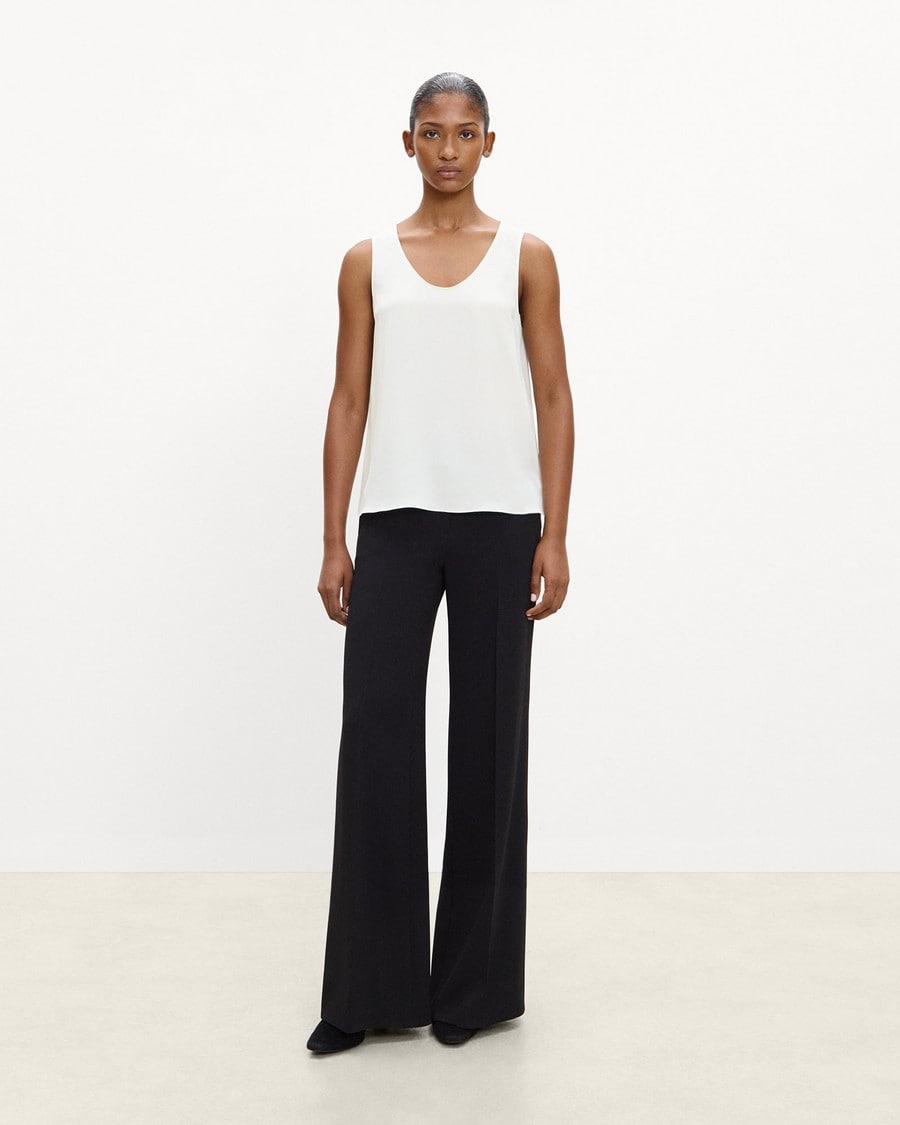 Scoop Neck Shell Top in Silk Georgette