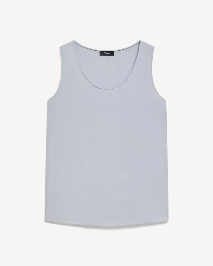 Scoop Neck Shell Top in Silk Georgette