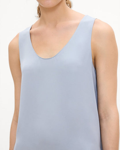 Scoop Neck Shell Top in Silk Georgette