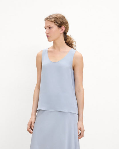Scoop Neck Shell Top in Silk Georgette
