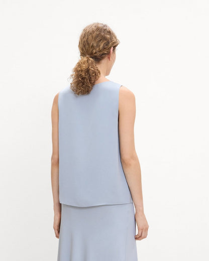 Scoop Neck Shell Top in Silk Georgette