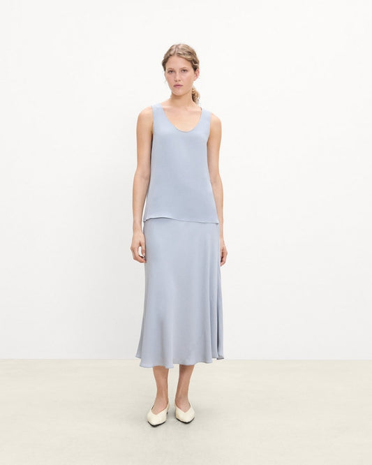 Scoop Neck Shell Top in Silk Georgette