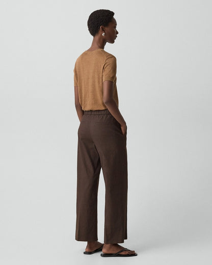 Classic Straight Pull-On Pant in Good Linen